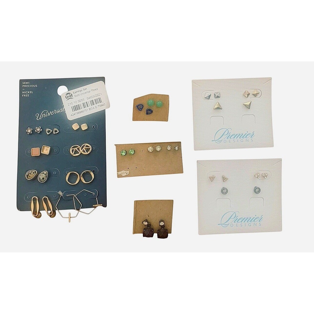 Universal Thread Premier Designs Earring Lot 21 Women Gold Silver Geometric Stud